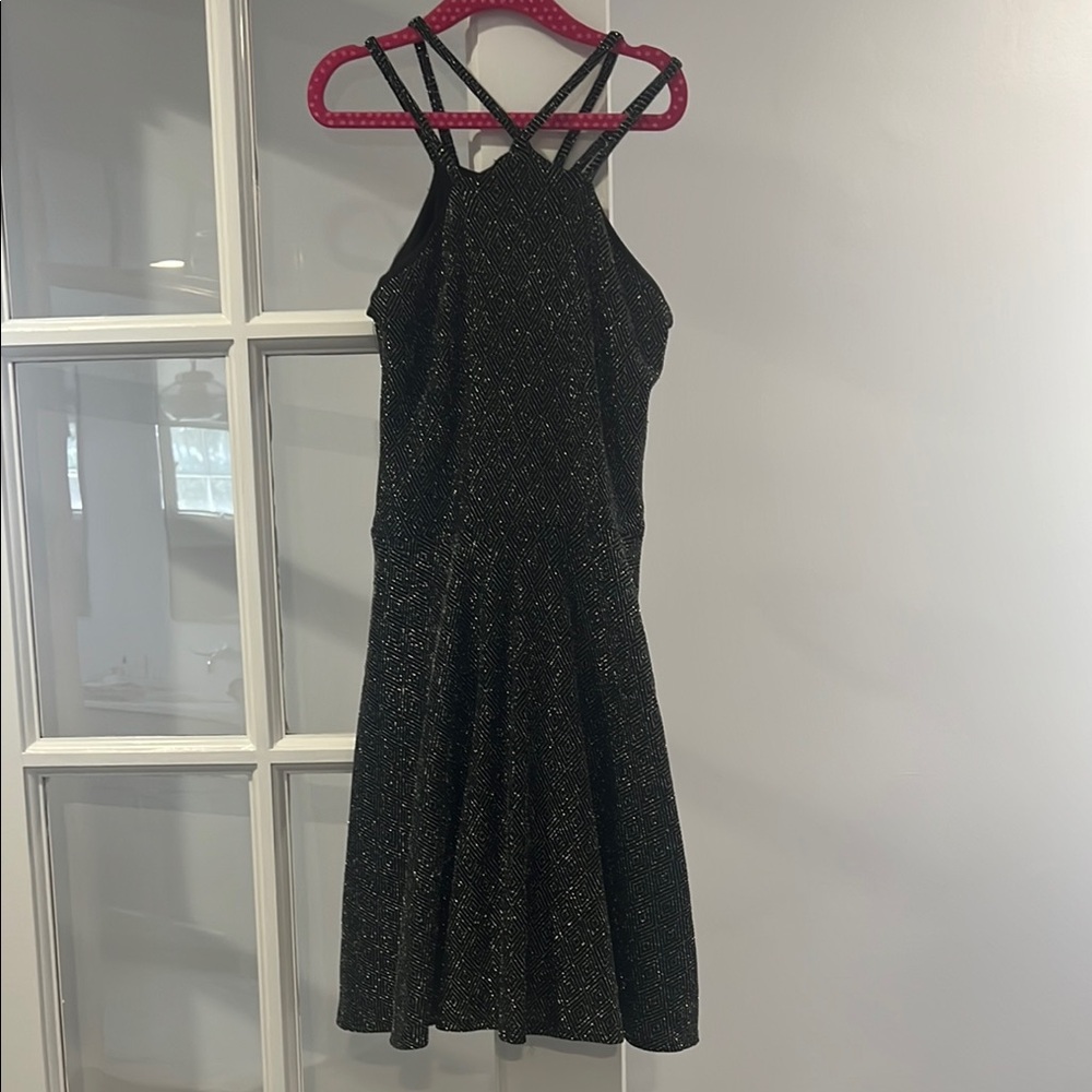 Black Sparkle Strappy Dress